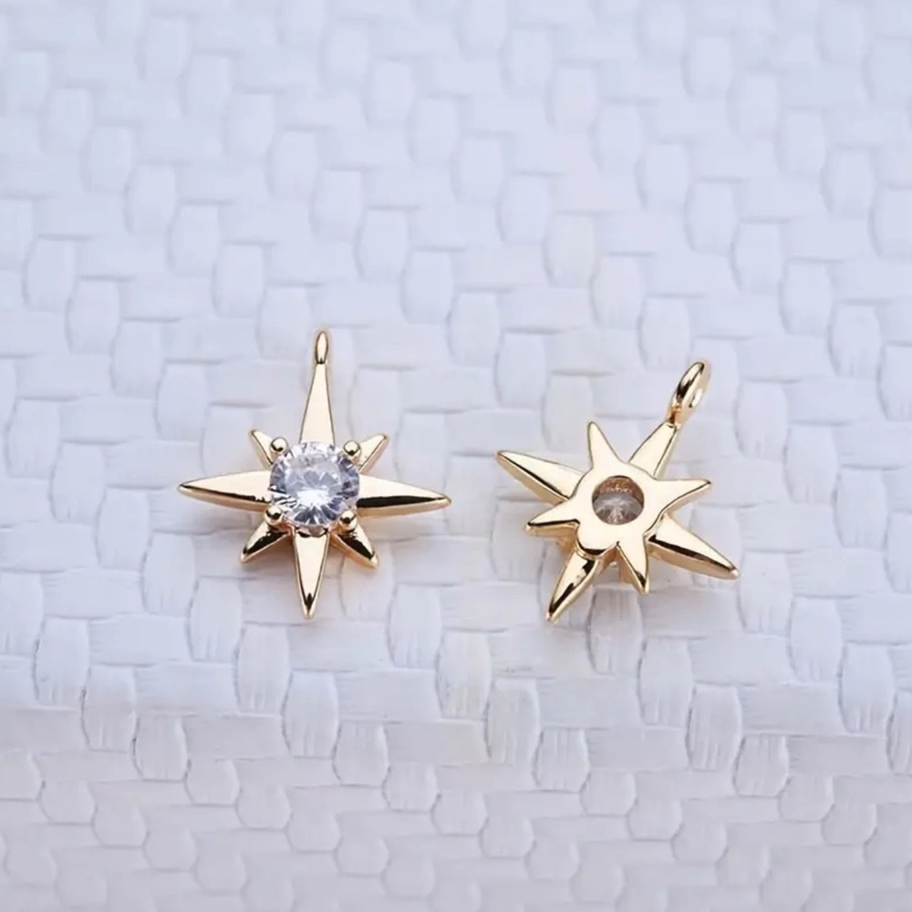 Small star design custom Charm for bracelets & necklaces zircon stone